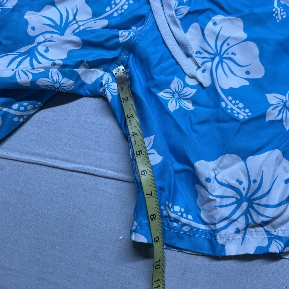 Op Mens 2XL Swimming Trunks Board Shorts Blue Tropical Floral OM13103YB
